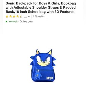 Sonic Kids Backpack - Blue 16 inches